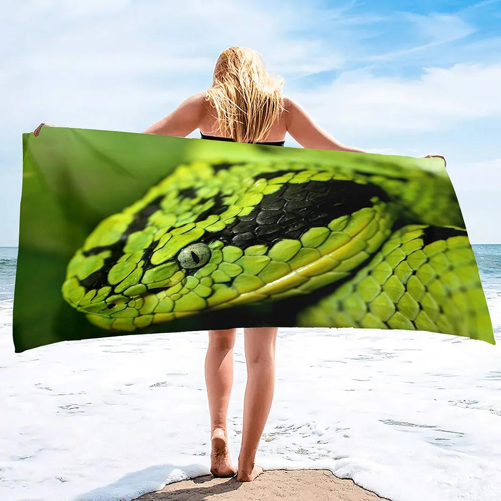 Schlangen Strandtuch Übergröße,Dickes Mikrofaser-Strandtuch,Super saugfähig,Sandfrei,Kühles Bade-Strandtuch für Reptilienliebhaber
