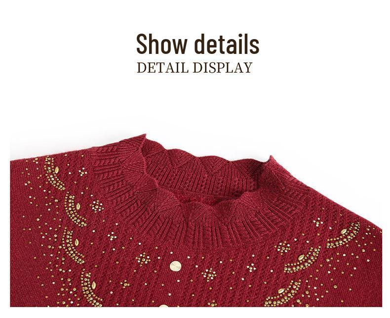 2024 Winter Fleece One-Piece Base Layer: Warm Fashion Sweater for Middle-Aged and Elderly Women