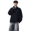 Unisex Oversized Casual Jacket Fall Lightweight Workwear Style Hoodless Zipper Coat Teens Adults