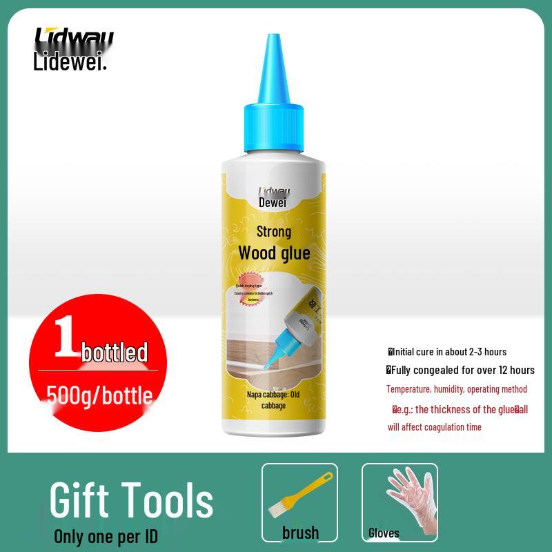 Woodworking Adhesive: White Latex Glue for Solid Wood Furniture, Table and Chair Repair, and Floor Cracks.