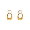 Women'S Temperament Commuter Model Office Worker Opal Titanium Steel High-End Temperament Fashionable Versatile Popular Earrings