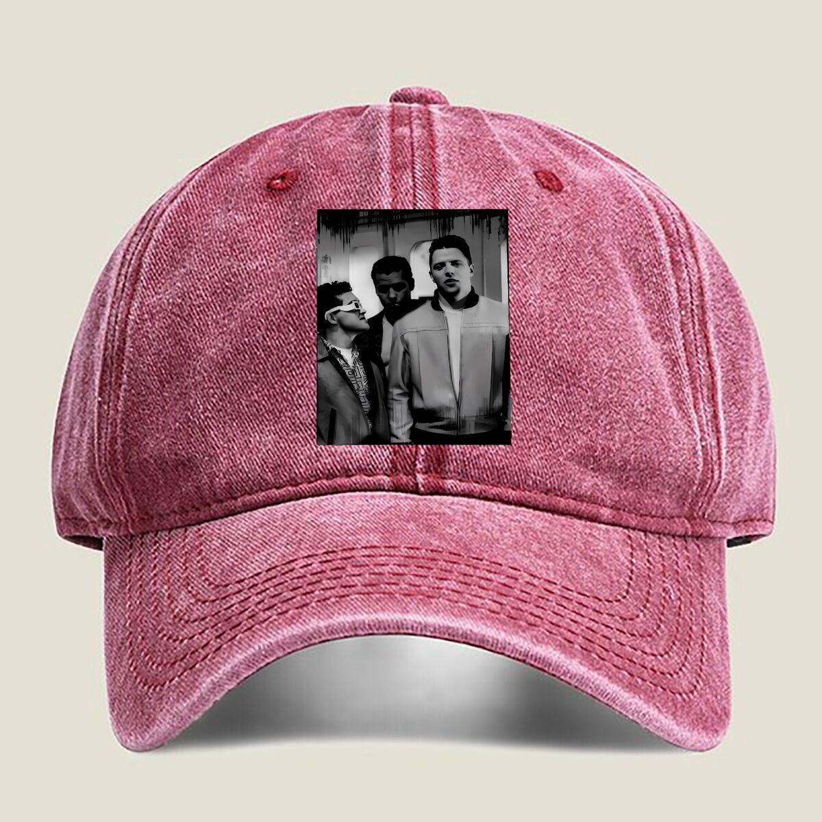 Black  White Group Portrait Fashion Washed Baseball Cap Hat Outdoor Activities One Size