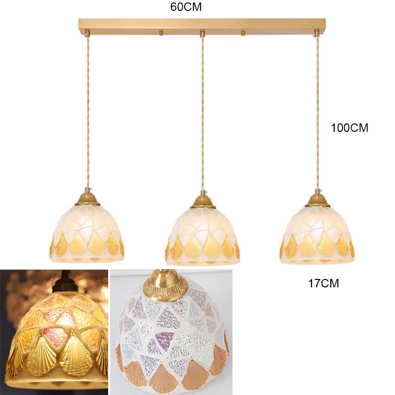 Glass Ceiling Chandelier Creative Sea Shell Lampshade Bedroom Bedside Hanging Lamp Interior Decoration Lighting Pendant Lights