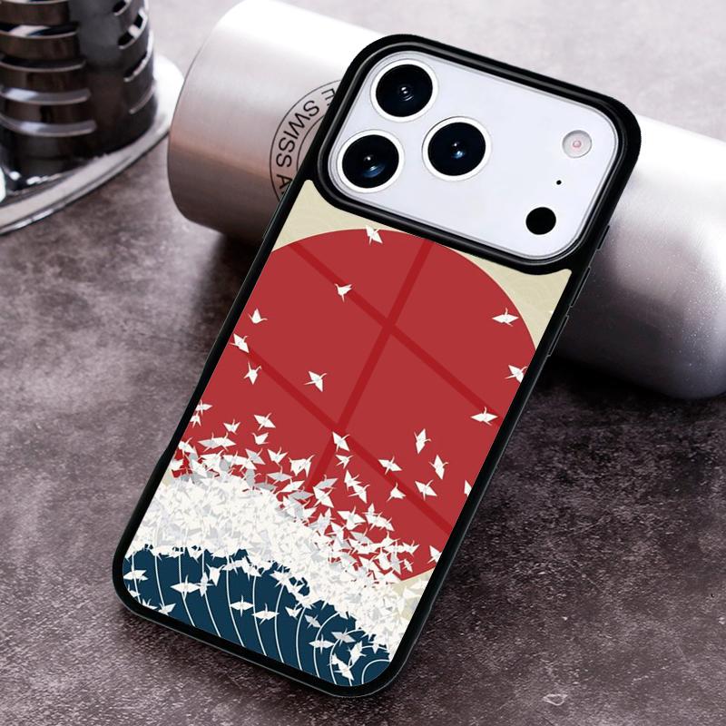 Japanese Wave Art Phone Case for iPhone 17 16 15 Pro Max Air 14 13 12 11 Plus Shockproof Cover