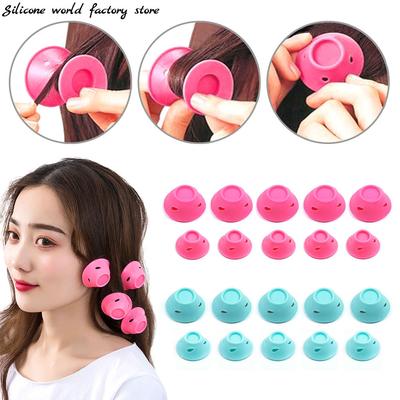 Silikon Welt 10 Stück Set Silikon Pilz Haarwickler Lockenwickler Haarzylinder Drehen Haare Ohne Hitze Haarlocken DIY Styling Werkzeuge