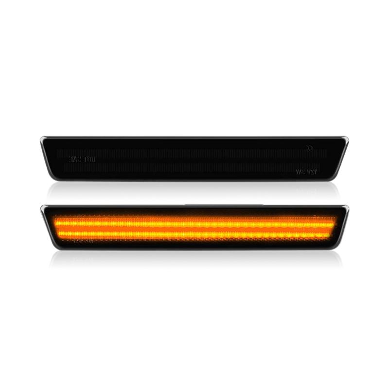 

For Dodge Challenger 2015-2022 Clear & Smoked Lens LED Side Marker Lamp Amber Front Red Rear Side Fender Reflector Lights