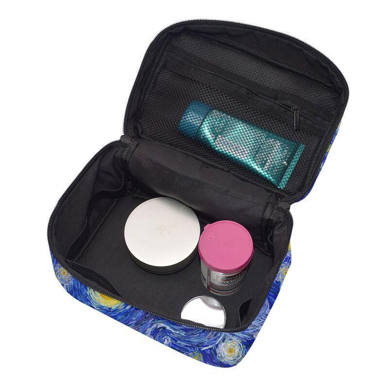 Vincent Van Gogh Cielo Azul Noche Estrellada Impresión Bolsa Organizadora de Maquillaje de Viaje Estuches Cosméticos Grandes Neceser para Niña Mujer Damas