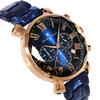 Salvatore Marra Men's Blue Watch with Faceted Glass, Chronograph, and Acetate Strap, SM19104A-PGBL