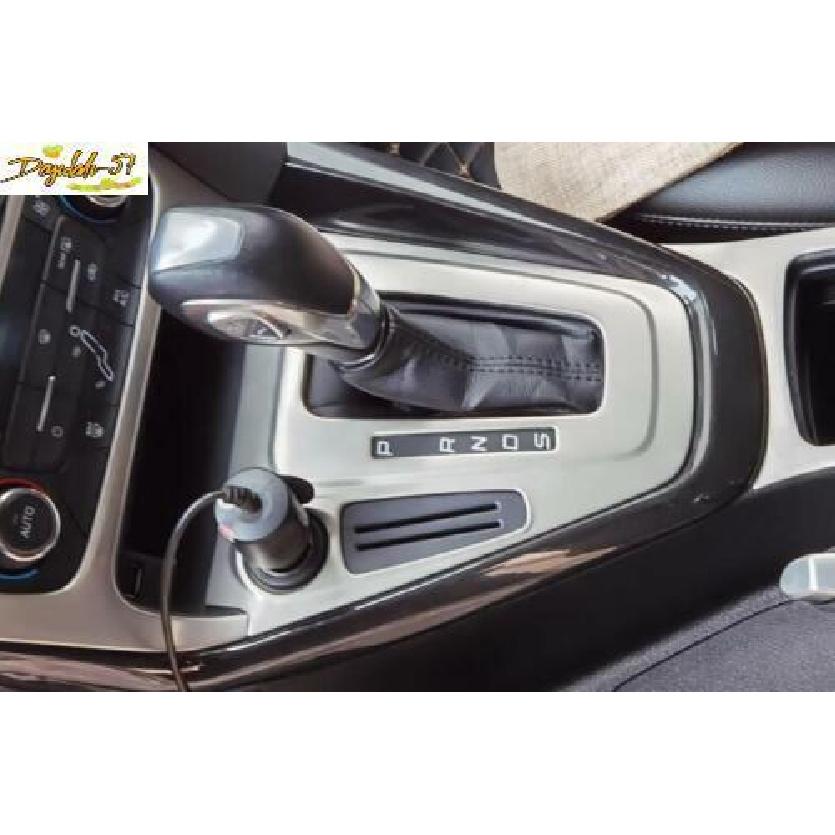 1PCS For Ford Focus 2015-18 AT Silver Steel Console Gear Shift Frame Cover Trim