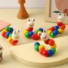 Children Wooden Toys Kids Montessori Early Education Toy Clock Rainbow Tower Caterpillar Around Beads Shape Matching TMZ