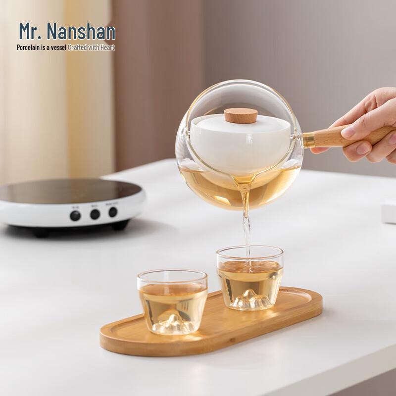 Heat-Resistant Glass Teapot with Side Handle