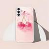 Rosa Kirsche galvanisiertes Glas Handyhülle geeignet für Samsung Galaxy S26 S25 S24 S23 S22 S20FE/Ultra/Plus sturzsichere Rückabdeckung