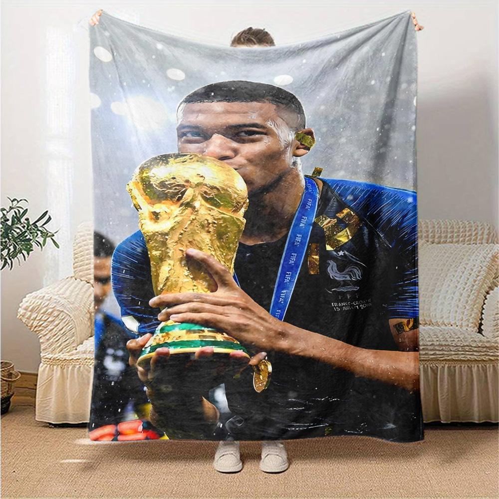 Mbappe's Dynamic Celebration Blanket Soft & Cozy Suitable for Chair Livingroom Bedding Four Seasons Multipurpose Warmthful Decor