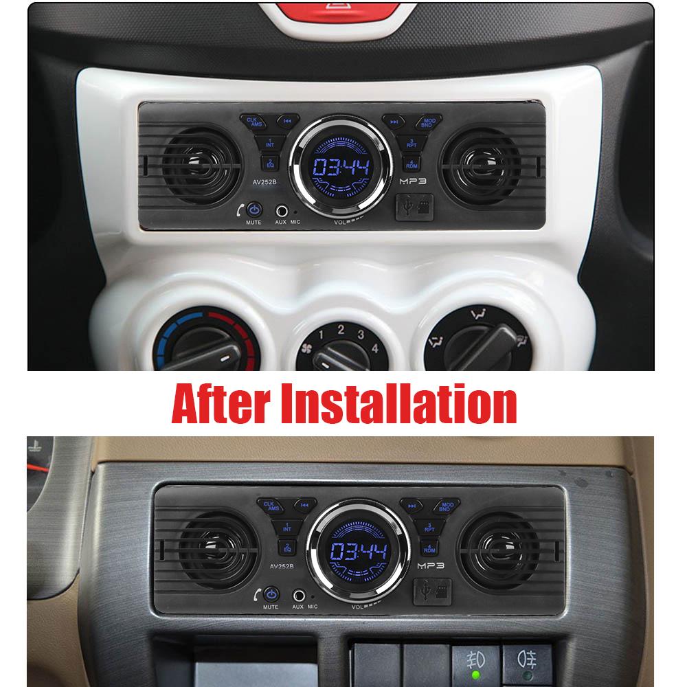 Eingebaute 2 Lautsprecher Telefonladefunktion 1-DIN Bluetooth Freisprecheinrichtung Autoradio MP3-Player Autoradio FM Audio AUX-Eingang Digitaluhr USB TF-Karte