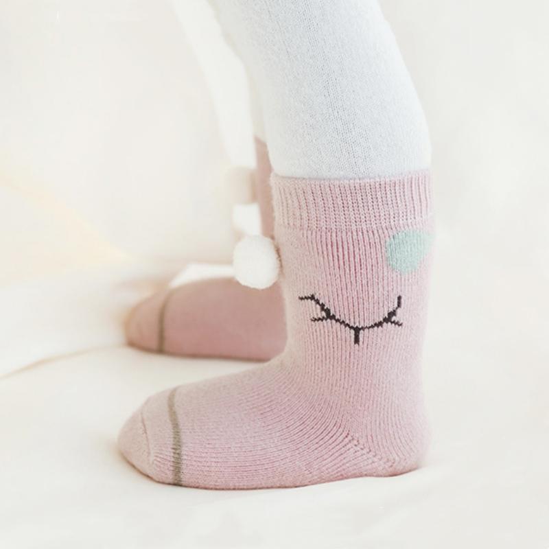 Cartoon Baby Terry Socks Cute Mid Tube Socks Children Warm Stockings 0-3year Kids Infants Spring Autumn Socks