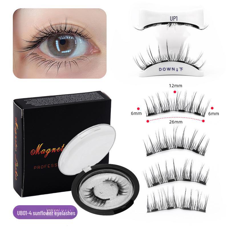 Little Devil Magnetische Sonnenblumen-Wimpern - Kleberfrei, Einfache 3-Schritt Natürliche Falsche Wimpern