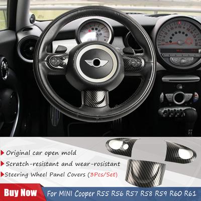 For MINI COOPER R55 R56 R57 R58 R59 R60 R61 Steering Wheel Panel Button Sticker Cover Sticker Case Interior