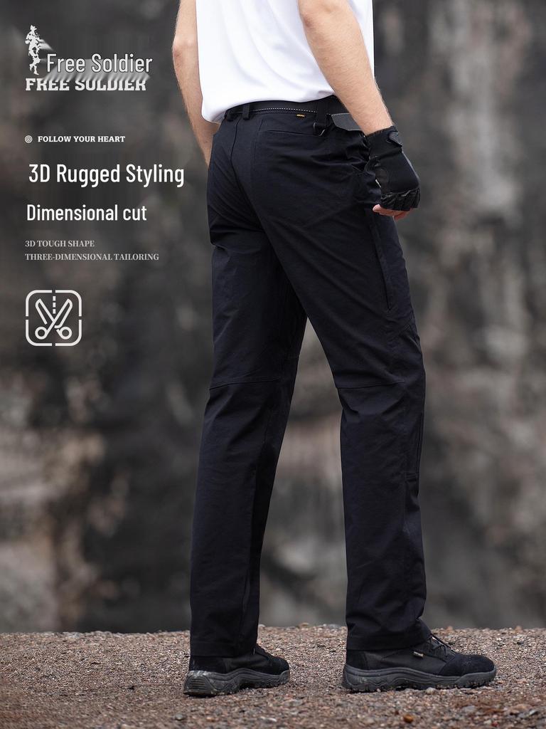 Free Soldier Men's Rising Sun Tactical Stretch Pants - Outdoor, Wear-Resistant, Scratch-Resistant, American Retro Long Trousers