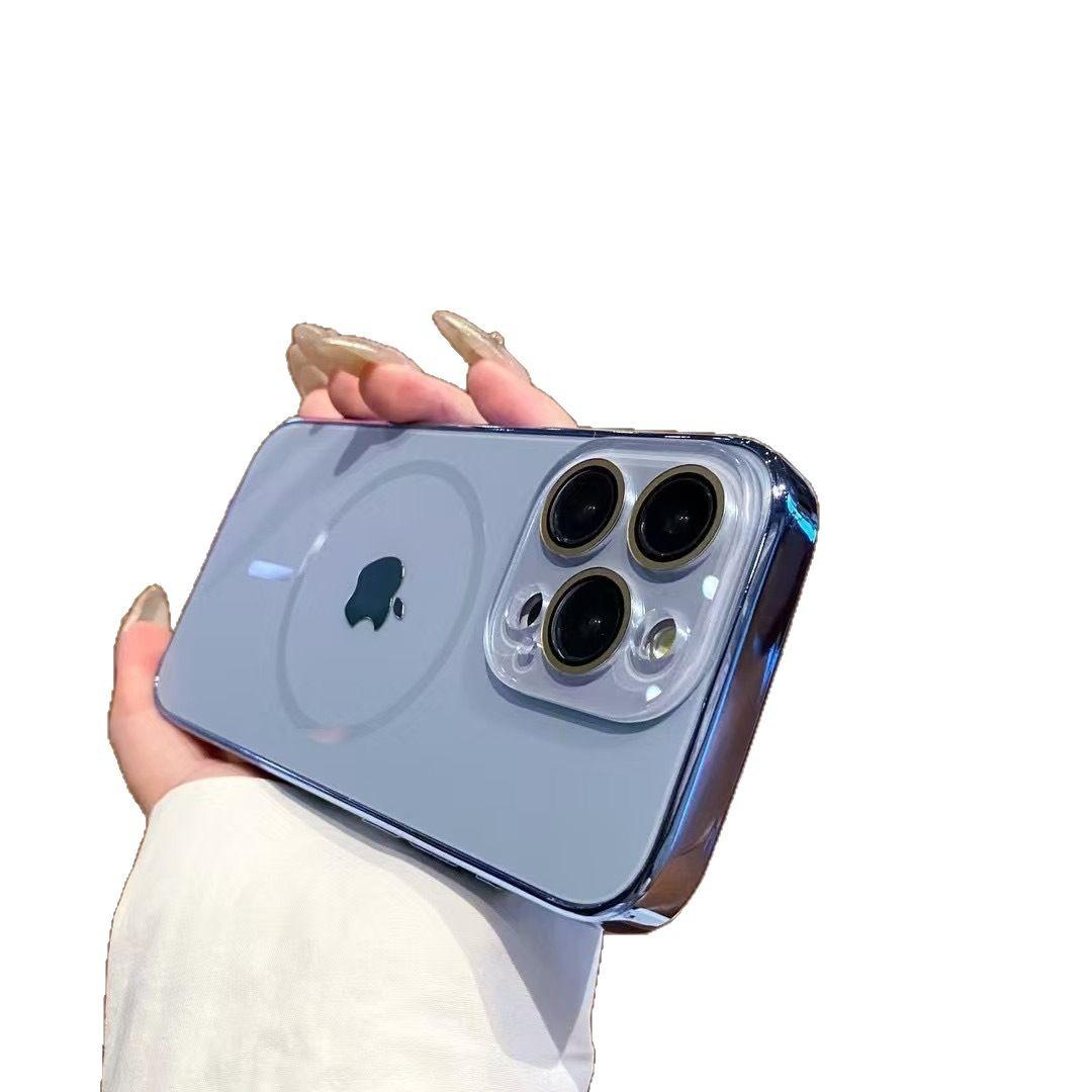 

Тонкое кольцо с магнитной присоской, подходит для iPhone 16, оригинальный цветной гальванизированный чехол для мобильного телефона, поставляется с пленкой для объектива, жесткий защитный чехол для Apple 15 iPhone13Pro