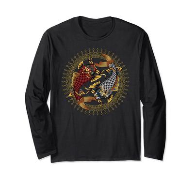 Koi Fish Cool Japanese Tattoo Jinri Japanese Koi Gift Long Sleeve T-Shirt