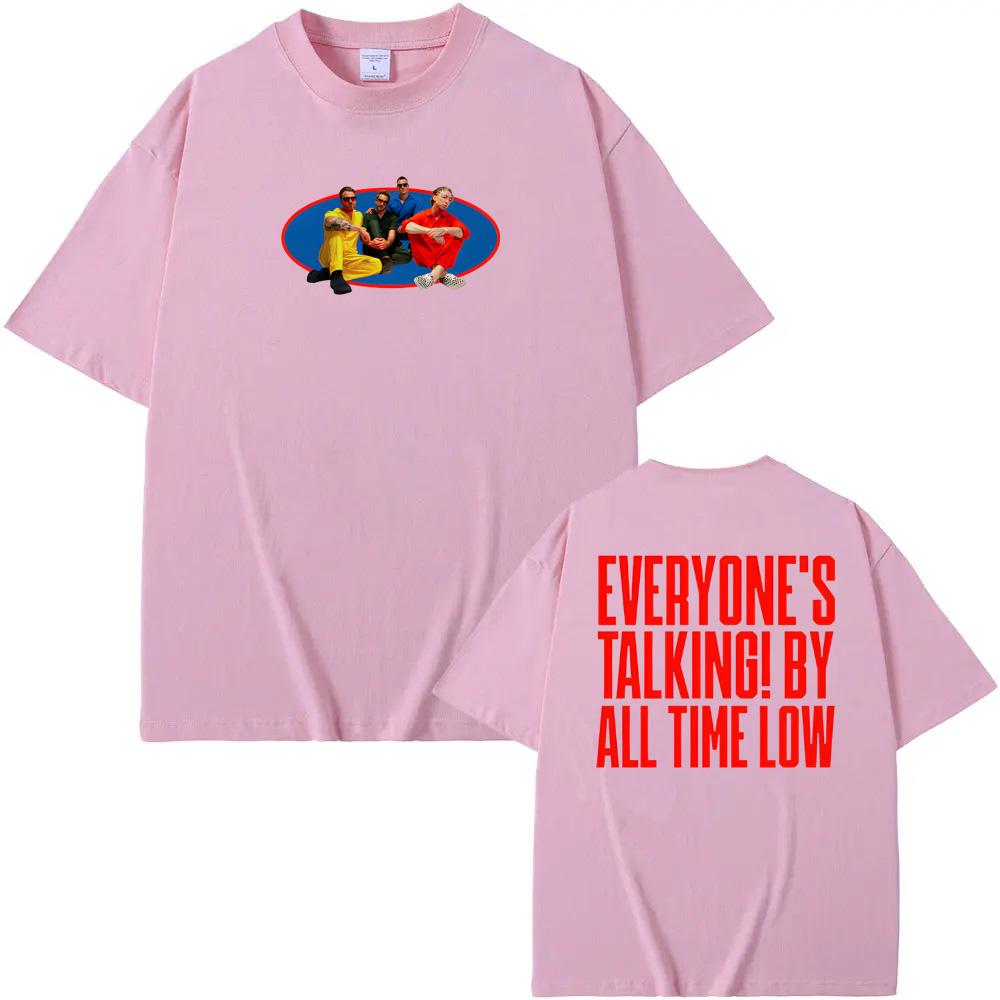 Everyones Talking Ringer TShirt Back All Time Low Summer Same As Official Website Tees 100Cotton High Quality Round Neck