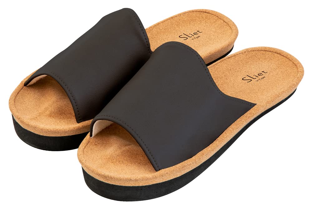 Alphax Men's Core Training Slippers, Y-Type, Black, Sizes 25.0-27.0cm