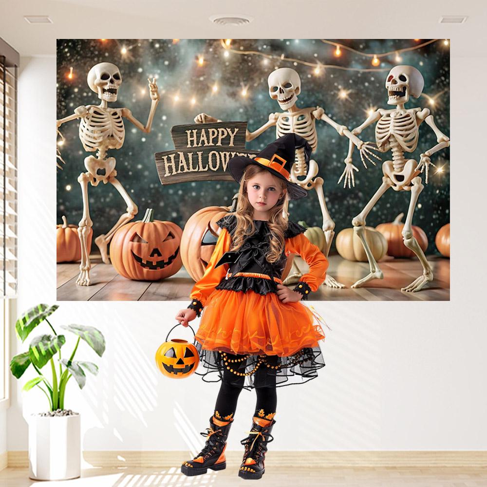 Halloween Zombie Backdrop Full Moon Night Graveyard Bat Skeleton Photography Background Kids Scary Party Decoration Photo Booth