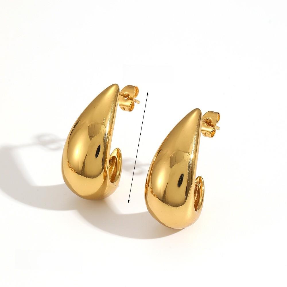 Geometric Titanium Steel Earrings For Women Unique Asymmetrical Studs Jewelry