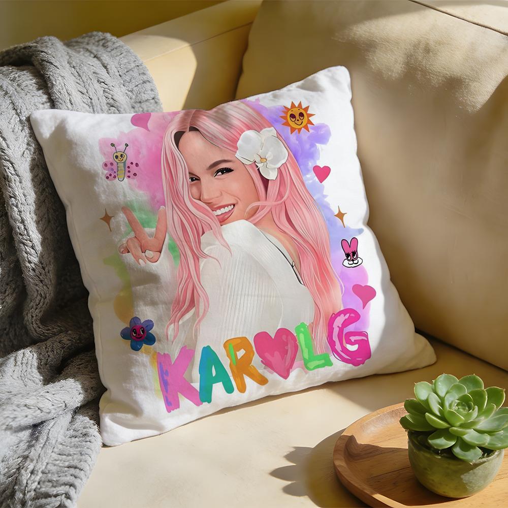 Cushion Cover Washed Linen Soft Breathable Decorative Case Sofa Home Pillow cover Singer KKarol G Funny MManana Sera Bonito