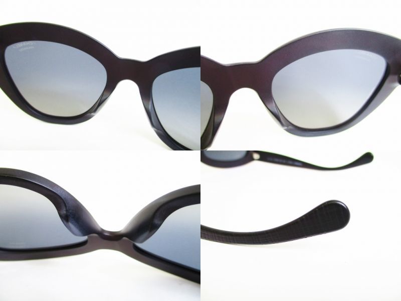 Oryginalne okulary przeciwsłoneczne CHANEL Gray Lends Brown Plastic Frame Eyewear #7283 Odnowione