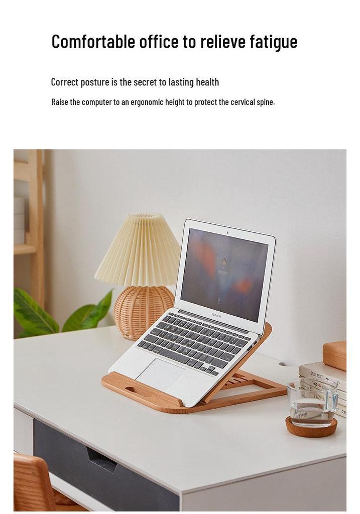 Tragbarer Klappständer aus Massivholz für Laptop & Tablet mit Kühlgitter