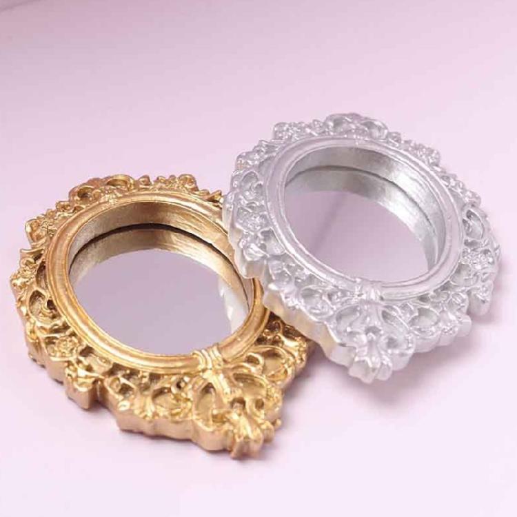 Classical Doll House Furniture Mirror PVC Child Safe Design Pretend Play Decorative Collectible Item for Scene Display