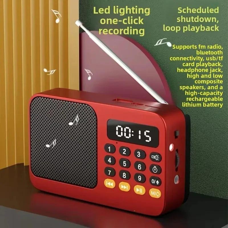 Rechargeable Digital Handheld FM USB TF MP3 Player Portable Radio Music Player Speaker Devices Supplies with LED Display Radio