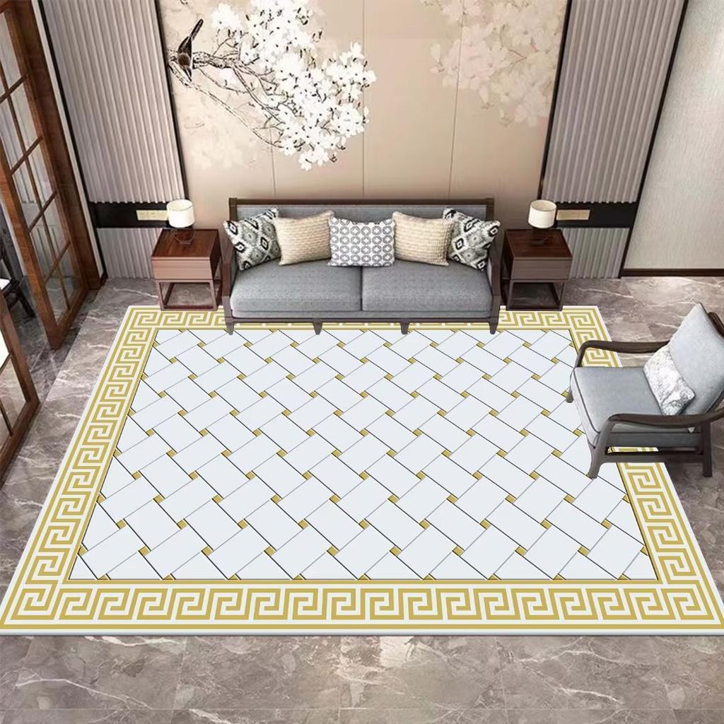 Luxury Marble Carpet Living Room European Style High-grade Non-slip Soft Large Rugs Bedroom Decoration Bedside Plush Floor Mats