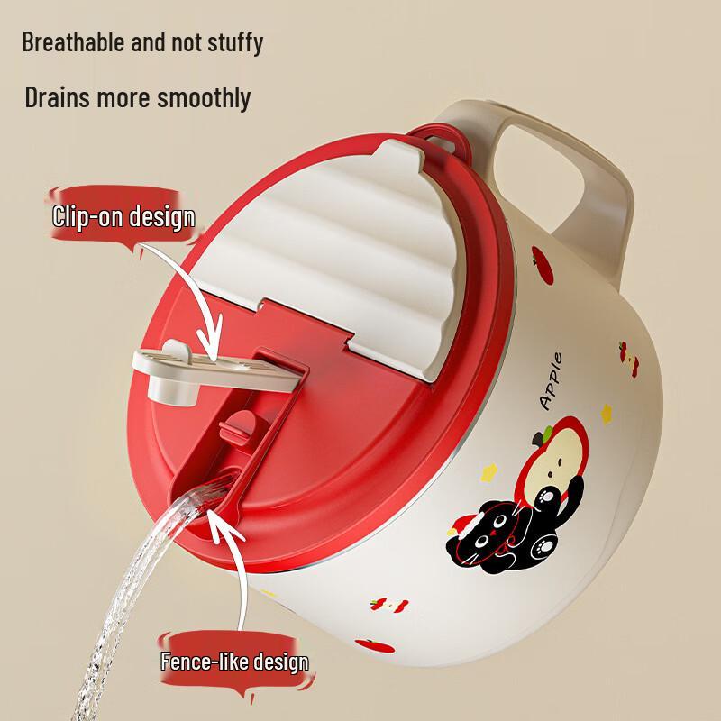 Bessice 304 Stainless Steel Cartoon Instant Noodle Bowl with Lid