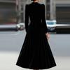 Women's Fashion Casual -Colour Velvet -Neck Long-Sleeved Dress
