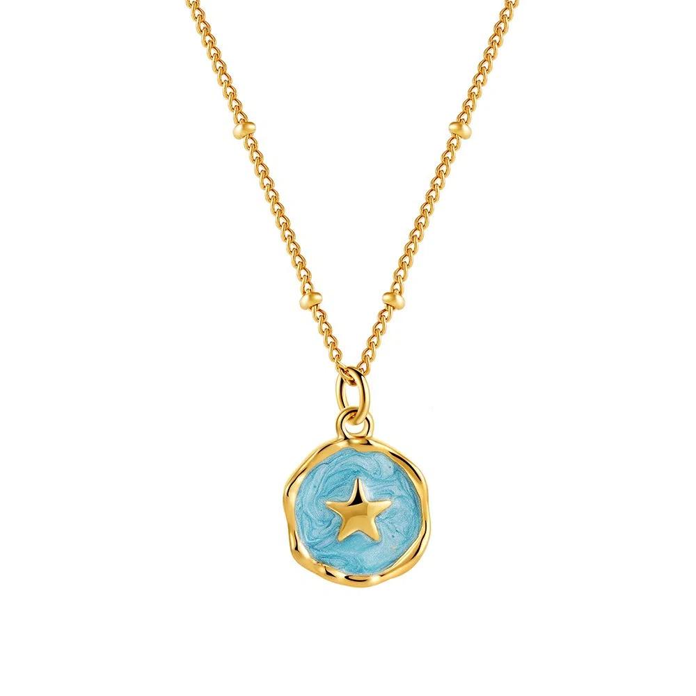 Heart Star Moon Necklace Cross Collarbone Choker Chain Literary Artistic Pendant Necklace  Gifts