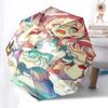 1pc Outdoor Umbrella with Cute Anime Character Print - Automatic Opening/Closing, Portable Tri-Fold Design, 8-Rib Iron Frame - Perfect Gift for F
