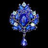 Zinc Zinc Alloy Linden Leaf Brooch Rhinestone Lapel Pins Creative Vintage Flower Badge  Women
