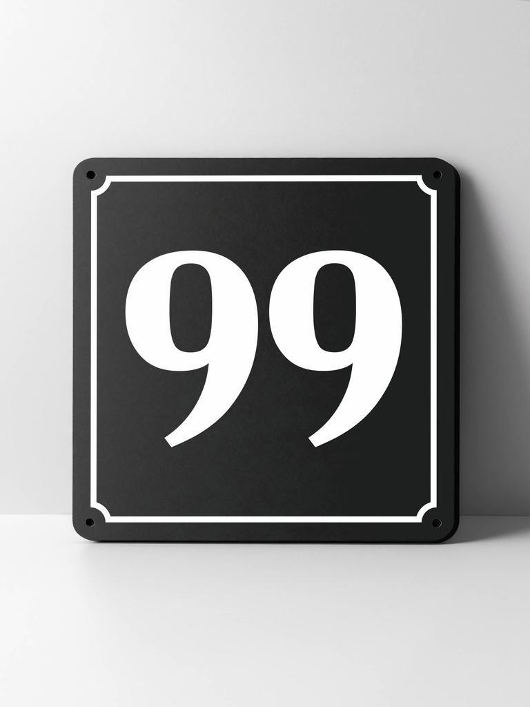 Metal House Number Sign, Black White Contrast, Outdoor Wall Decor for Home Street