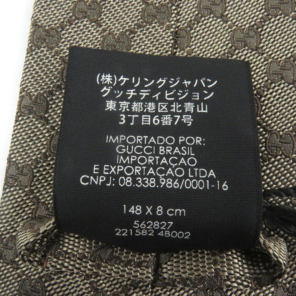 Pristine GUCCI tie GG logo all-over pattern web line beige silk mens 221582 Used