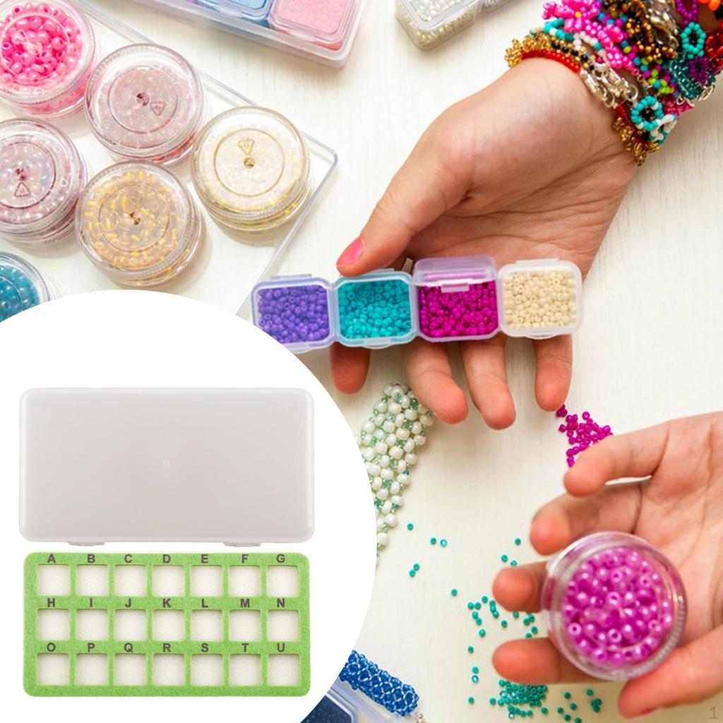 Bead Storage Mat 21 Grids with Box Lightweight Beads Organizer for Small Items Arts and Crafts