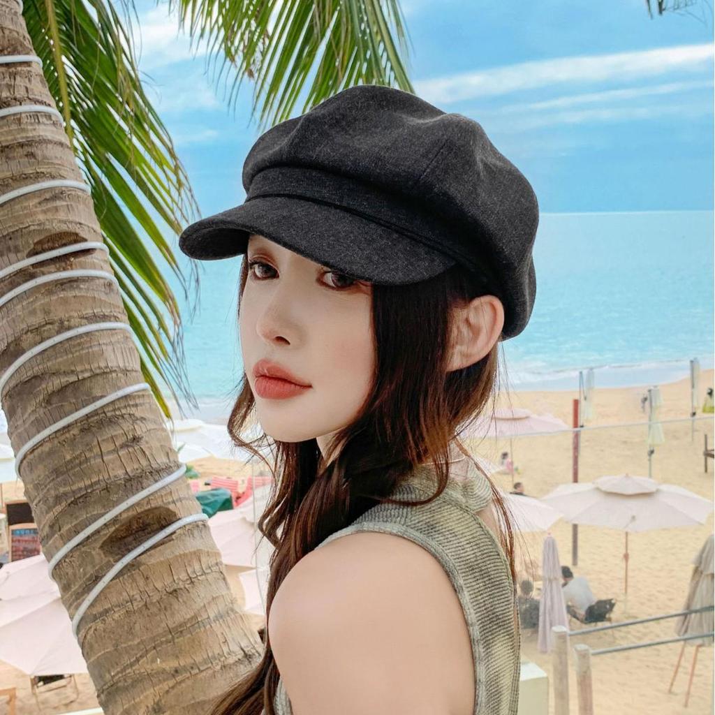 High-Quality Solid Color Octagonal Beret - 2025 Autumn Collection: Sweet, Literary-Inspired Cap