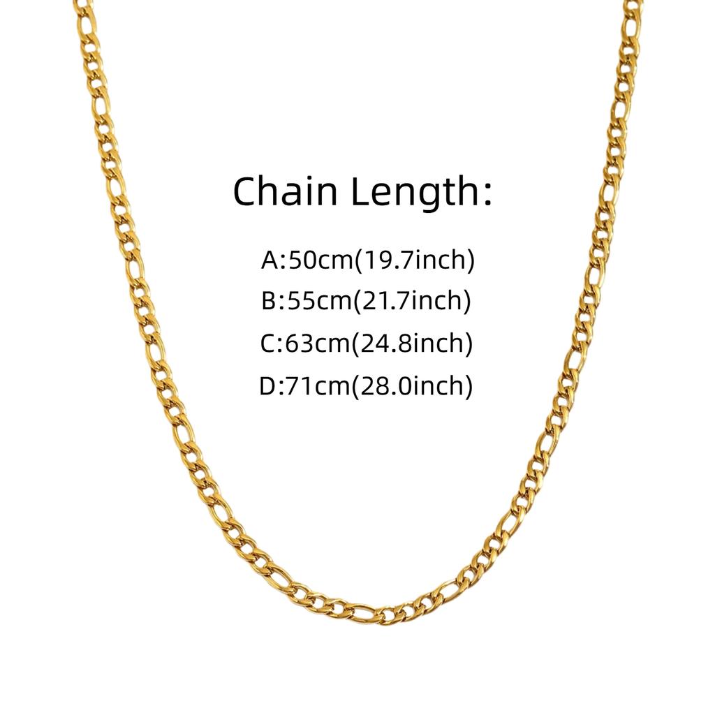 Punk Mode Figaro Gliederketten 4mm Gold Silber Farbe Edelstahl Kette Halsketten Für Männer Frauen Vintage Schmuck Geschenk XL300-4