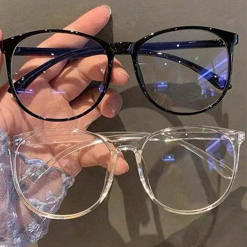 

Прозрачные компьютерные очки в оправе для женщин и мужчин, круглые очки с анти-синим светом, затемняющие очки, оптические очки, линзы черный белый