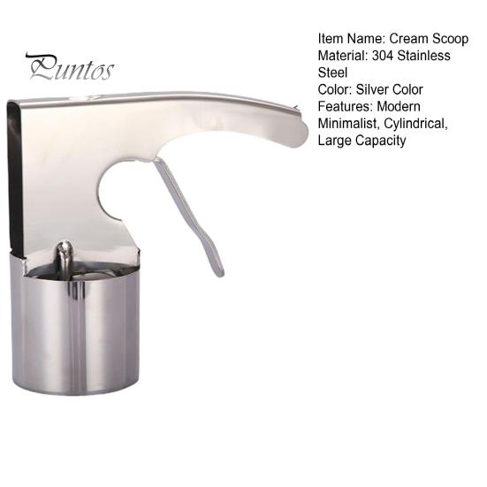 Big Volume Stainless Steel Ice Cream Scoop with Trigger Easy To Clean Cylindrical Scoop Dessert Lovers Supply