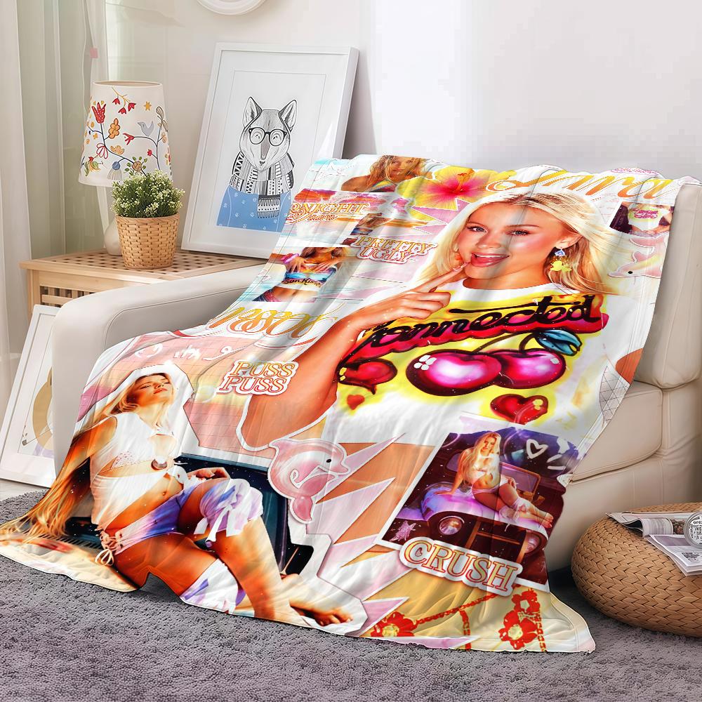 Singer Zara Larsson Midnight Sun Blanket For Sofa Office Bed Plane Travel Sleep Read Relax Camping Soft And Warm