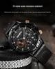 AKDPN Men's Multi-Function Chronograph Quartz Watch with Leather Strap