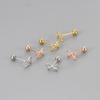 Sweet Bow Stud Earrings For Women Simple Small Screw Back Fresh Artistic Girly Minimalist Cute Jewelry