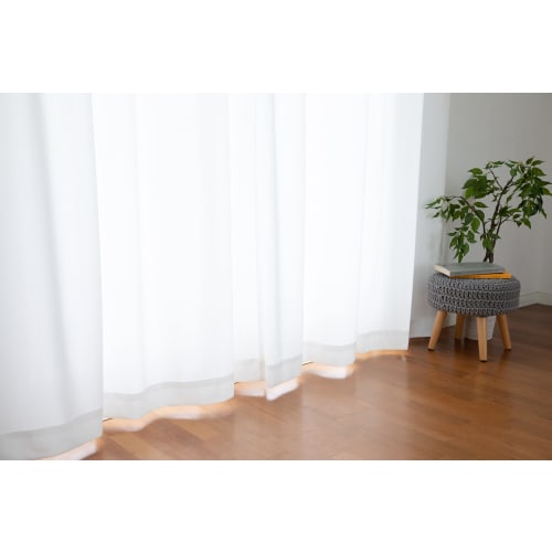 [.co.jp Exclusive] Curtain Laboratory "Heat-Blocking, Insulating, Privacy-Blocking Plain Lace, White" 100cm Wide X 98cm Long, Set of 2 Panels, Energy-